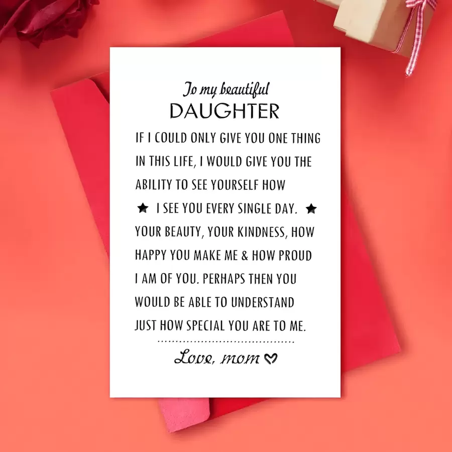 1 tấm thiệp tình yêu cảm động, thiệp sinh nhật thể hiện tình yêu của mẹ dành cho con gái, thích hợp làm thiệp giáng sinh, thiệp năm mới, thiệp kỷ niệm, thiệp ngày lễ tình nhân, ngày của mẹ, quà tặng hoàn hảo cho mọi dịp