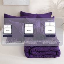 7pcs Pintuck Bed In A Bag, Pinch Pleat Complete Bedding Sets With Comforter, Flat Sheet, Fitted Sheet And Pillowcases & Shams Queen/King Size - 紫色 - 查看 8