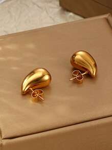 Titanium Steel 18K Gold Plated Stainless Steel Teardrop Earrings, New Stylish Network Celebrity Earrings, Cross-Border Popular Items