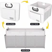 Homeve Car Trunk Organizer, Car Storage, Reinforced Handles, Collapsible Multi-Compartment Car Organizers, Foldable And Waterproof, 600D Oxford Polyester, Suitable Any Car, SUV,-Van, Black2025 - 白色 - 查看 4
