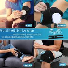Ice Bag[6", 9" &11" ] Hot And Cold Reusable Ice Bag, Elastic Breathable Support Wrap,Relief Heat Pack Reusable For Knee Head Leg/Perfect Gift For Birthday/Christmas, For Fishing/Camping/Travel(For Hot Is 50-60℃)