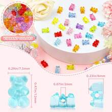 Wipaka 200pcs Clear Acrylic Bear Beads, Mixed Color Gummy Bear Beads For Bracelet, Necklace, And DIY Crafts, Cute Bear Charms For Jewelry Making - Bear Beads - View 2