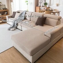 1pc Waterproof Jacquard Universal Stretch Sofa Cushion Cover, Modern Simple Style Anti-Slip Sofa Cover, Living Room Sofa Protector Fits L-Shaped Sofa And 1/2/3/4 Seater Sofa, All Seasons - Chocolate Brown - View 19