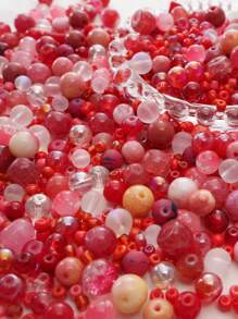 beadia 30-90g/Pack, 3-12mm Mixed Red Glass Beads, Suitable For DIY Jewelry Making, Necklaces And Bracelets Crafts, Women Handmade Materials - Red - View 3