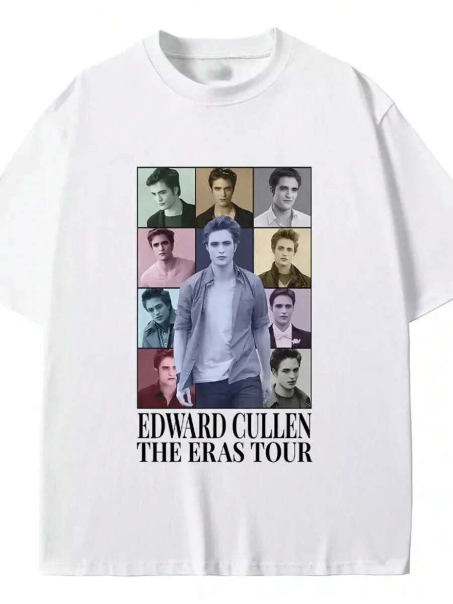 De Algodón Con Estampado De Edward Cullen Tejido Transpirable 220g algodón pesado - Blanco - Ver 1