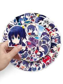 50pcs Cute Takanashi Rikka Mix 1.5-2.0 Inches PVC Cartoon Waterproof Graffiti Stickers For Office Supplies Phone Motorcycle Helmet Computer Cars Guitar Boot Home
