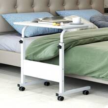 DlandHome Portable Desk, Adjustable Height Standing Desk, Small Computer Desk, Portable Rolling Desk, White - 白色 - 查看 2