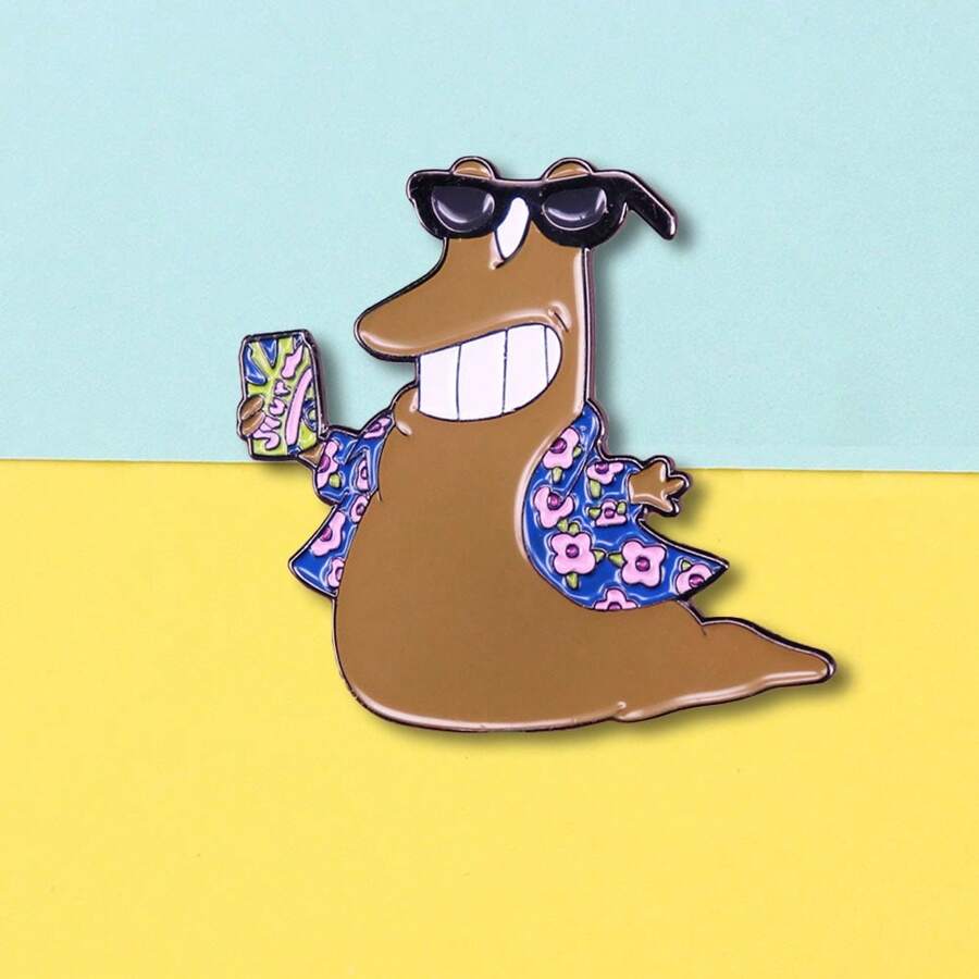 1 件可爱外星人戴眼镜翻领别针礼物，创意独特服装胸针徽章装饰，适用于背包、衣服、衣领、帽子、女性时尚配饰，理想礼物 - 彩色 - 查看 1