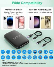 Wireless CarPlay Adapter With Netf1ix Y0uTube-Android Auto Wireless Adapter Magic Link Ai Box - 黑色 - 查看 7