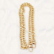 1pc Different Sizes Goldena Luminum Replacement Flat Chains, Metal Strap DIY Purse Handbag Shoulder Crossbody Bag Clutch Versatile Fashion Essential Accessories