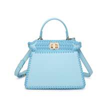 Borsa elegante con dettagli intrecciati e tracolla regolabile - Blu - Visualizzare 1