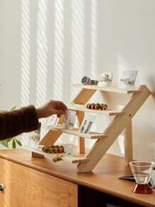 1 件木制多层珠宝展示架，耳环戒指项链收纳架，适用于直播、展示、存储、小物品收集