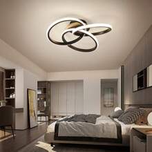 Lámpara de techo LED de lujo moderna para decoración del hogar, luces de techo en espiral, decoración de accesorios, blanco cálido/blanco frío, aluminio/gel de sílice, lámparas de techo negras/doradas de 52 cm con luz blanca LED/luz cálida para sala de estar, cocina, dormitorio, habitación de niños, comedor, pasillo, lámpara de pasillo, restaurante, cafetería, sala de clóset, pasillo, oficina moderna, decoración del hogar, lámparas de techo