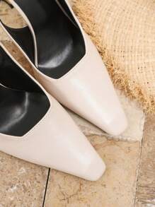 Plus Size Women's Pointed Toe Stiletto High Heels, Fashion Casual Sexy Pumps For Dress, Work, Street, Black Slip-On Closed Toe Breathable Sandals, Summer & Autumn