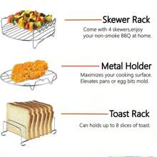 Air Fryer Baking Rack Metal Square/Round/Rectangle Oven Grill Racks Airfryer Accessories For Cosori,Instant Vortex,Gourmia,Foodi