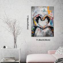 Framed, Canvas Painting, Street Graffiti Love, Wall Decoration, Living Room, Library, Office, Cafe, Bar, Abstract Art, Perfect Birthday, Holiday Gift, Valentine'S Day, Easter Egg
