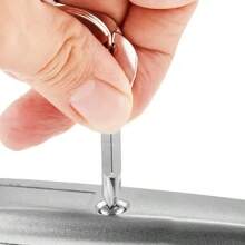 1 set (2 piezas) Destornillador portátil multiuso para exteriores con anilla, destornillador plano y de estrella, mini destornillador de llavero, destornillador plano y de estrella portátil con forma de llave para uso en exteriores, herramientas para hombres (color y estilo aleatorio)