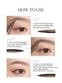 JOOCYEE Lápiz de cejas de doble punta, diseño de cabezal dual para una aplicación fácil - 02 Dark Brown - Ver 7