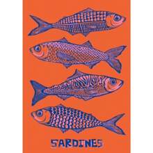1pc Colorful Sardine Lobsters Crabs Fish Marine Animals Canvas Paintings Kitchen Living Room Home Decoration No Frame