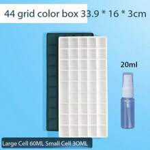 1pc 24/36/48 Compartment Soft Cover Paint Palette Box With Spray Bottle, Portable Watercolor/Gouache Palette With Moisturizing Sealed Lid