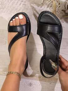 Women's Elegant Flat Sandals, Fashionable Summer Beach Casual Non-Slip Ladies Shoes, Spring/Summer