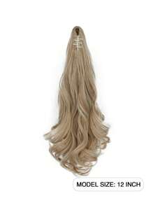 Extensión de cola de caballo con clip, extensión de cabello de cola de caballo de 12 pulgadas de largo, ondulada, suave, de aspecto natural, pieza de cabello sintético de buena calidad para mujeres, uso diario en fiestas (dorado) - Dorado - Ver 8