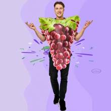 Adult Couples Grape Costume For Cosplay Halloween Costume - Purple - View 5