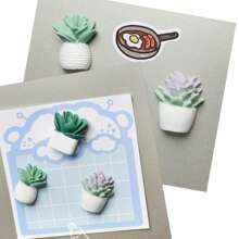 1pc 5pcs8pcs New Creative Plant Potted Cute Resin Succulent Cactus Pushpin/Fridge Magnet Photo Wall Office DIY Potted Pushpin Wall Nail Thumbtack Thumbtack Pushpin Wall Nail Decorative Photo Magnet Refrigerator Magnet Office Whiteboard Accessories Magnet Locker Magnet Photo Frame Style And Color Random Gifts Birthday Graduation