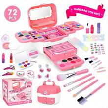 72 件女孩角色扮演美容化妆套装、公主装饰套装，包括项链、手镯、口红、指甲油，儿童生日礼物 - 過家家彩妝套裝 - 查看 13