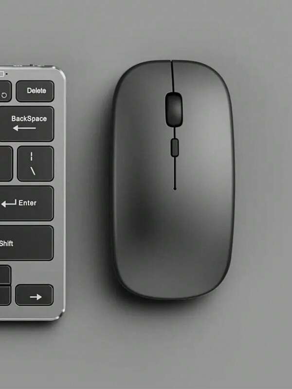 1pc Bluetooth Mouse Compatible With Ipad And Laptop Wireless Silent Mouse (Battery Not Included)-Black