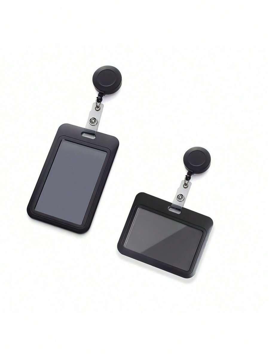 1pc Sling Badge Holder Hard Vertical Plastic Card Case Protector With Retractable Badge Reel Carabiner For Office School Proximity Key Card Driver's License And Pass Photo Card Cover Card Holder Card Holder Wallet Business Card Holder Credit Card Holder Id Card Holder, School, Home & Office Supplies,School Supplies,Back To School