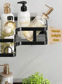 No-Drill Adhesive 5-Piece Corner Bathroom Shelf Set – Large Capacity, Space-Saving Storage Rack Available In Two Colors (Black/White), Includes A Soap Dish, Toothbrush Holder, And Hooks. Waterproof And Rustproof, Suitable For Kitchens, Dining Rooms, Parties, And Makes A Great Gift For Friends And Family, Christmas Decoration, Home Décor, Valentine's Day Gift, Family Gift, And Room Decor. - màu đen - Xem 7