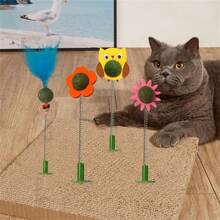 1PC Cat Mint Ball Spring Toy Funny Cat Scratching Board Rocking Spring Toy Cat Interactive Toy Pet Supplies ﻿