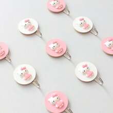 Sanrio 2pcs/Set Hello Kitty Cartoon Cute Wooden Strong Adhesive Wall Hook, Creative No-Drill Hooks For Keys, Towels, Bathroom & More Gifts Birthday Graduation