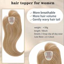 Hair Toppers For Women, 360 3D Cover Hair Topper With Bang Hair Clip With Thinning Hair, 18 Inch Fluffy Toppers Hair Pieces For Women Clip In Bang - Champagne Blonde with High lights - 查看 2