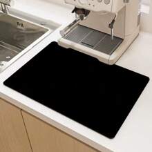 1 pieza Alfombrilla de secado de platos de unicolor, alfombrilla antideslizante, absorbente y resistente al desgaste para máquina de café, alfombrilla de lodo de diatomeas suave para drenaje, alfombrilla para barra de restaurante, alfombrilla para mascotas, alfombrilla para vajilla, alfombrilla para baño, alfombrilla para encimera, con decoración de mesa, suministros de cocina para el hogar
