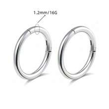 2PCS 18G-16G Aço Inoxidável Anel Clicker Sem Costura Lábio Nariz Daith Cartilagem Helix Tragus Anel de Arco