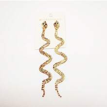2025 New Women's Earrings Full Of Diamond Snake-Shaped Accessories 15 Cm Luxurious Temperament Women's Earrings Illuminate Your Beauty - 彩色 - 查看 6