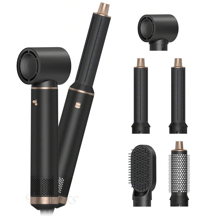 Sèche-cheveux Multifonction 5 En 1 - Lisseur, Fer à Friser, Brosse - 1250W