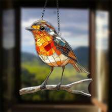 1 Stück Robin Sonnenfänger, Acrylschild, Szenendekoration, Wanddekoration, ideal für Küche, Landhausstil Dekoration, Garten, Landhaus, perfektes Geschenk für Tierliebhaber, Vogelliebhaber, kreatives Geschenk