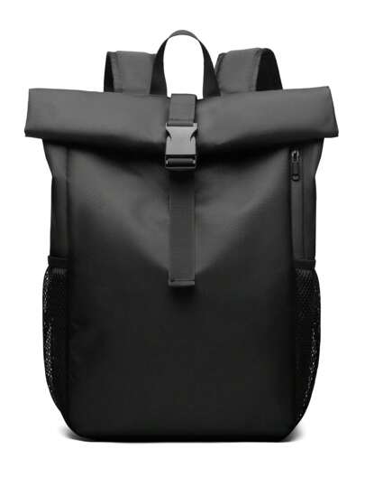 15,6 tums lättviktig enfärgad rullryggsäck, moderiktig affärsväska för laptop, stor pendlarryggsäck för studenter, män, lämplig för tonåringar sommar casual utomhus sport eller semesterresor eller examenspresenter eller födelsedagsklänningsaccessoarer