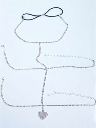 多排水钻心形大腿链，适合日常佩戴