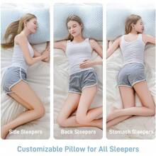 Shredded Memory Foam Cooling Soft Pillows King Size Set Of 2, Adjustable Hypoallergenic Hotel Quality Bed Pillow For Side, Back And Stomach Sleeper, Bamboo Viscose Cover, Oeko-TEX Certified - King (Pack Of 2)_ - View 2