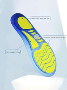 1 双通用 4D 运动鞋垫，柔软厚垫，高弹减震，吸汗透气，全长鞋垫，适用于运动、休闲、跑步鞋等 - 彩色 - 查看 5