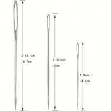 9 szt./15 szt./25 szt. Igły z dużym oczkiem, ostre igły, igły dziewiarskie, igły do szycia, nici do robótek ręcznych, nici do szycia w 12 kolorach - idealne do ukończenia projektów szydełkowych - Wielokolorowe - Zobacz 8
