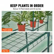 Walk-In/Pop Up Green House, 4.6 X 2.4 X 6.7/4.6 X 4.6 X 6.6/8.7x6x7.6/15 X 6.5 X 7ft, Greenhouse With Shelves, High Strength PE Cover With Doors, Windows And Steel Frame, Set Up In Minutes, For Planting And Storage,Green/White - 4.6 x 4.6 x 6.6 ft - 查看 6