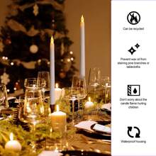 1-12 Pcs LED Flameless Candles Flickering, Battery Powered Led Taper Candles Flickering, Flameless Candles Led Electronic Candles Fake Candles For Wedding Decor, Party, Table, Home, Room, Christmas Decorations, Thanksgiving Decor, Halloween Decor