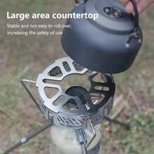1pc Outdoor Stove Wind Guard With Large Surface Area, Available In Small/Large Size, Compatible With 3/4-Prong Burners, Stainless Steel Mini Portable Stove Ring