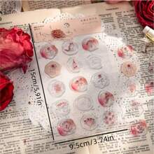 15pcs 3D Embossed Gold Foil Wax Seal Stickers, Rose Flower Shaped, Vintage Wax Stamp Stickers, DIY Scrapbooking Decoration Stationery Envelope Seals, Suitable For DIY Scrapbook, Card Making, Invitations, Envelope Sealing, Back To School Planner, And Various Holiday Gift Packaging, Valentine's Day Labels - Multicolor - View 2