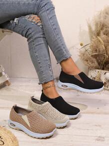 New Spring Autumn Mesh Slip-On Shoes, Comfortable Breathable Casual Versatile Shoes For Middle-Aged And Elderly Women